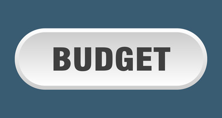 budget button. budget rounded white sign. budget