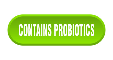 contains probiotics button. contains probiotics rounded green sign. contains probiotics
