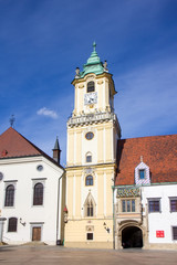Fototapeta na wymiar Holy Saviour Church (Jesuit Church) on Hlavné námestie (Main Square), Old Town, Bratislava, Slovakia