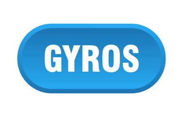 gyros button. gyros rounded blue sign. gyros