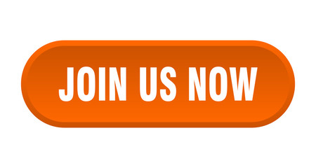 join us now button. join us now rounded orange sign. join us now