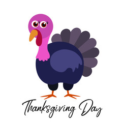  Turkey bird, flat, vector illustration