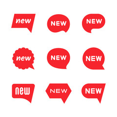New tag icons, labels and stickers with dialog speech bubble