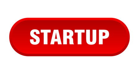 startup button. startup rounded red sign. startup