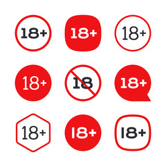 18 plus symbol, adults only sign