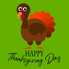  Turkey bird, flat, vector illustration