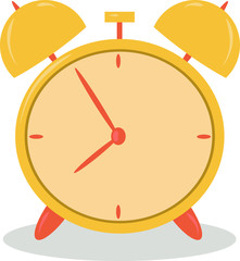 Mechanical alarm clock in retro style, vector