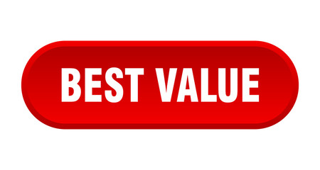 best value button. best value rounded red sign. best value