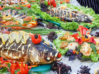 baked fish on the table
