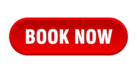 book now button. book now rounded red sign. book now