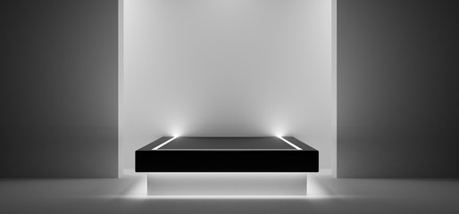 Empty podium for product display; 3D render