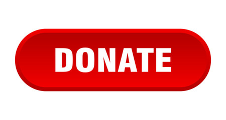 donate button. donate rounded red sign. donate