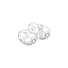 Sci Fi Tank Line for coloring book - game