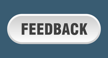 feedback button. feedback rounded white sign. feedback