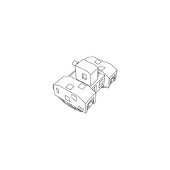 Sci Fi Tank Line for coloring book - game