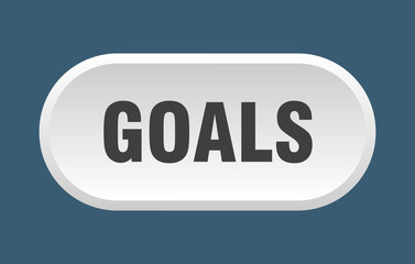 goals button. goals rounded white sign. goals