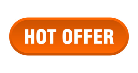 hot offer button. hot offer rounded orange sign. hot offer