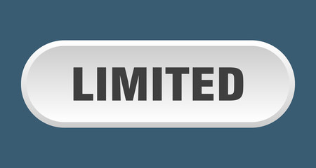 limited button. limited rounded white sign. limited
