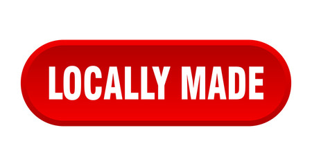 locally made button. locally made rounded red sign. locally made