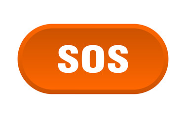 sos button. sos rounded orange sign. sos