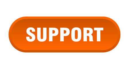 support button. support rounded orange sign. support