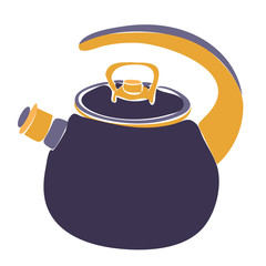 vector, on a white background, a kettle with a handle in a flat style