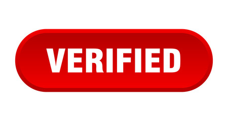 verified button. verified rounded red sign. verified