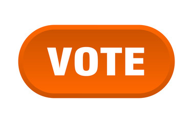 vote button. vote rounded orange sign. vote