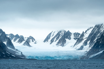 Arctic Svalbard snowy landscape view