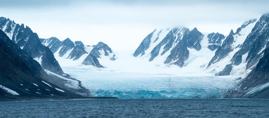 Arctic Svalbard snowy landscape view
