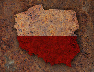 Karte von Polen auf Textur - obrazy, fototapety, plakaty