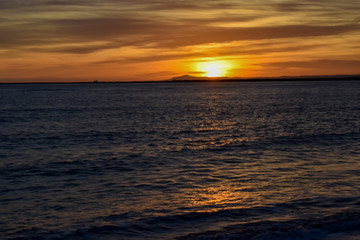 Fototapeta na wymiar Sunset at Isla Canela (Huelva)