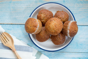 Top view of Banana cupcake
