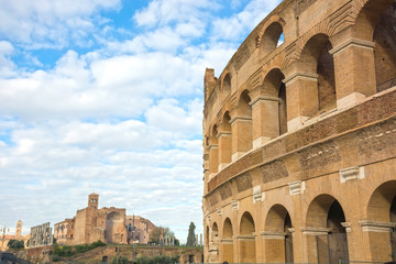 Fototapeta premium Colosseum in Rome roman amphitheater, Italy. Main italian landmark