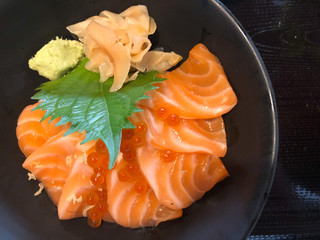 Salmon Ikura Don - Japanese cuisine, Salmon and Roe Rice Bowl