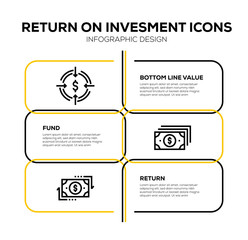 RETURN ON INVESTMENT ICON SET