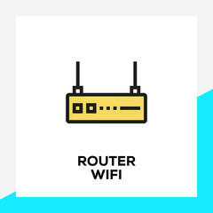 Obraz premium ROUTER WIFI LINE ICON SET