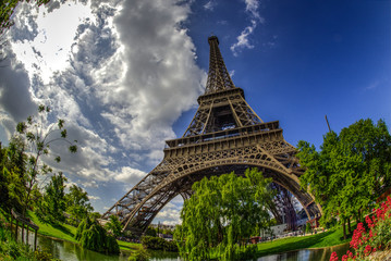 Eiffel Tower with Clouds
