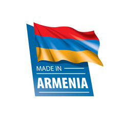 Armenia flag, vector illustration on a white background