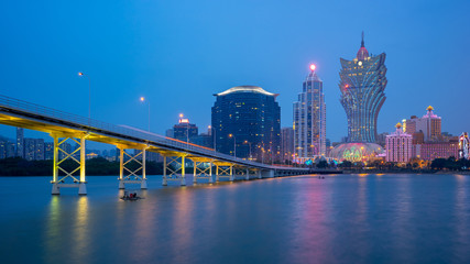 Fototapeta premium Macau cityscape skyline in Macau, China