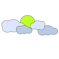 the sun is covered in clouds