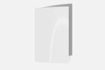 Mockup vertical booklet, brochure, invitation isolated on a white background with soft cover and realistic shadow. 3D rendering.