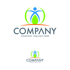 Human and floral logo design template