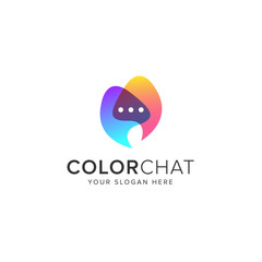 Color chat logo vector icon