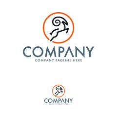 Creative goat logo design template