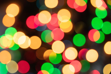Fototapeta premium ｃｈｒｉｓｔｍａｓ、クリスマスライト、光のボケ