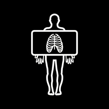 Chest X Ray Vector Line Icon