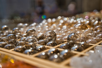 Abstract texture of transparent balls