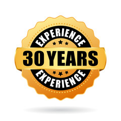 30 years experience vector icon