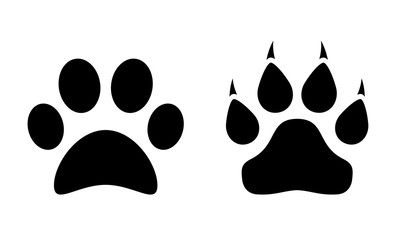 Animal paw vector icon - obrazy, fototapety, plakaty